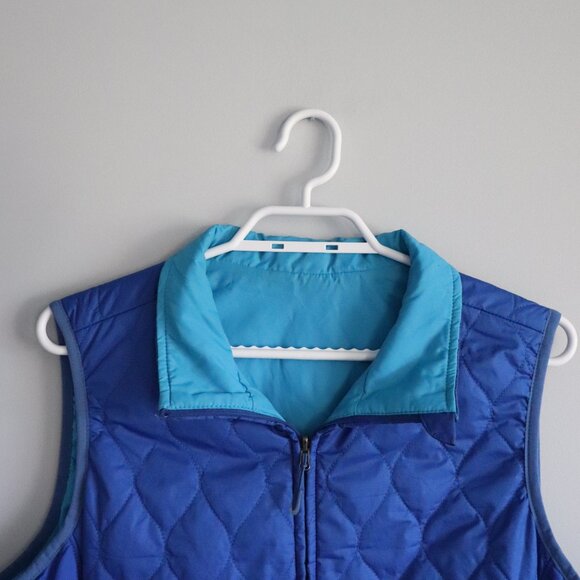 L.L. Bean Womens Blue Lrg Reversible Insulated Quilted Full Zip Lightweight Vest - Picture 5 of 16